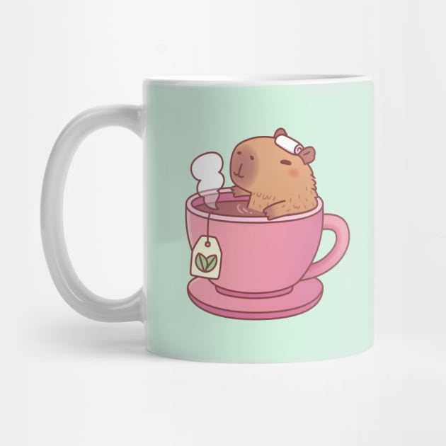 Cute Capybara Relaxing In Cup Of Tea by rustydoodle